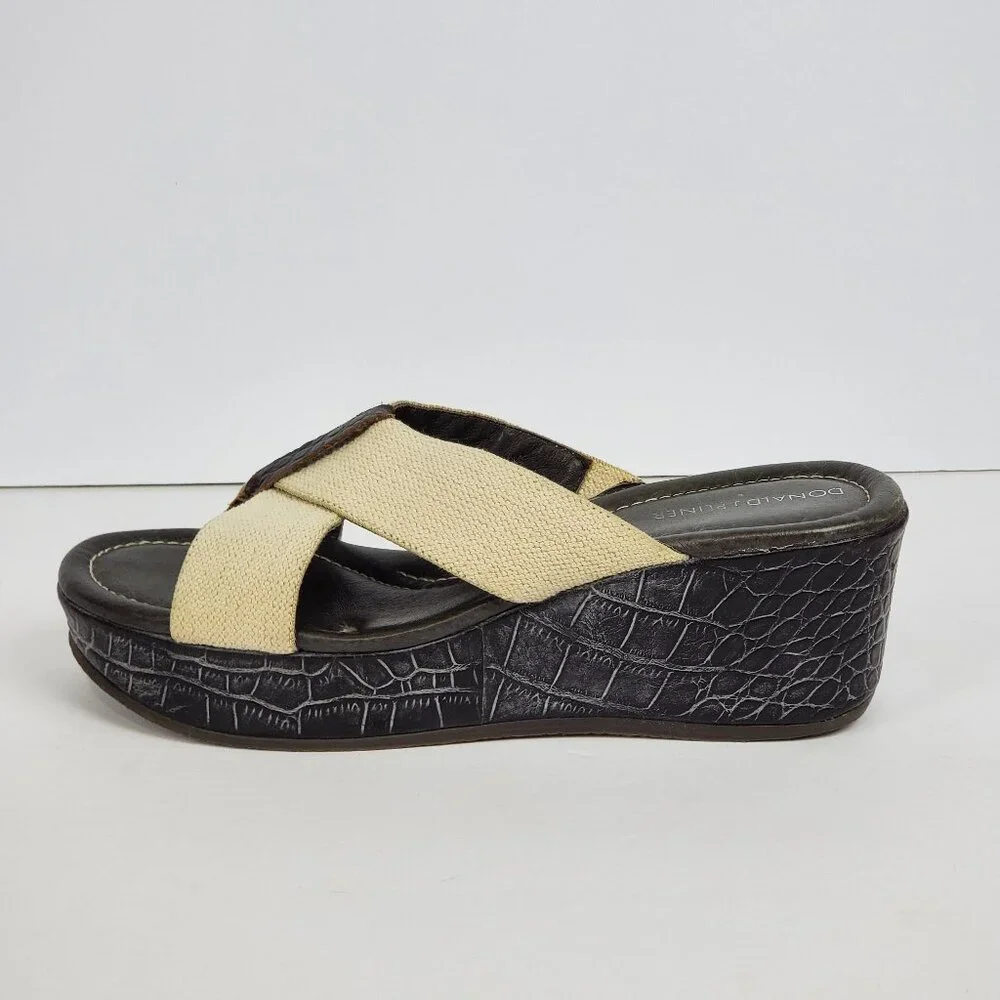 Donald J Pliner Shina Slip-On Slide-On Platform Wedge Sandals Size 8M